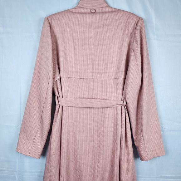 AGIBA Button Front Abaya Jilbab Trench Coat Duster Dusty Rose Satin Lined EU 48 - Picture 12 of 16